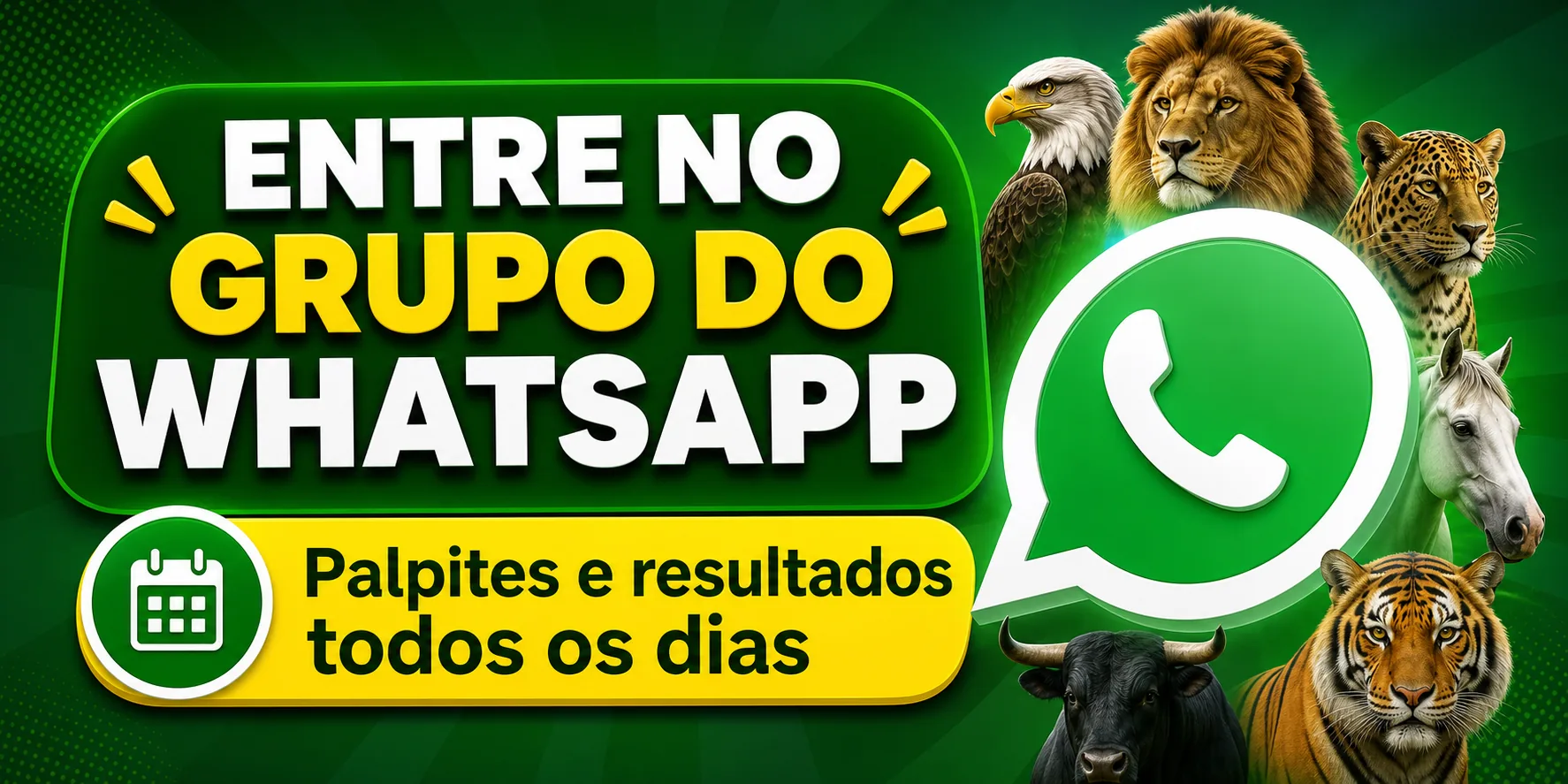 Entre no grupo do WhatsApp: palpites e resultados todos os dias